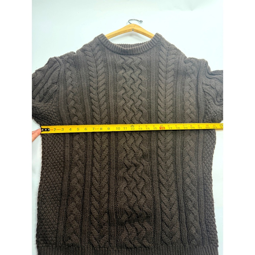 Dark Academia Brown Cable Knit Oversized Sweater Gap Large Tall - Picture 6 of 7